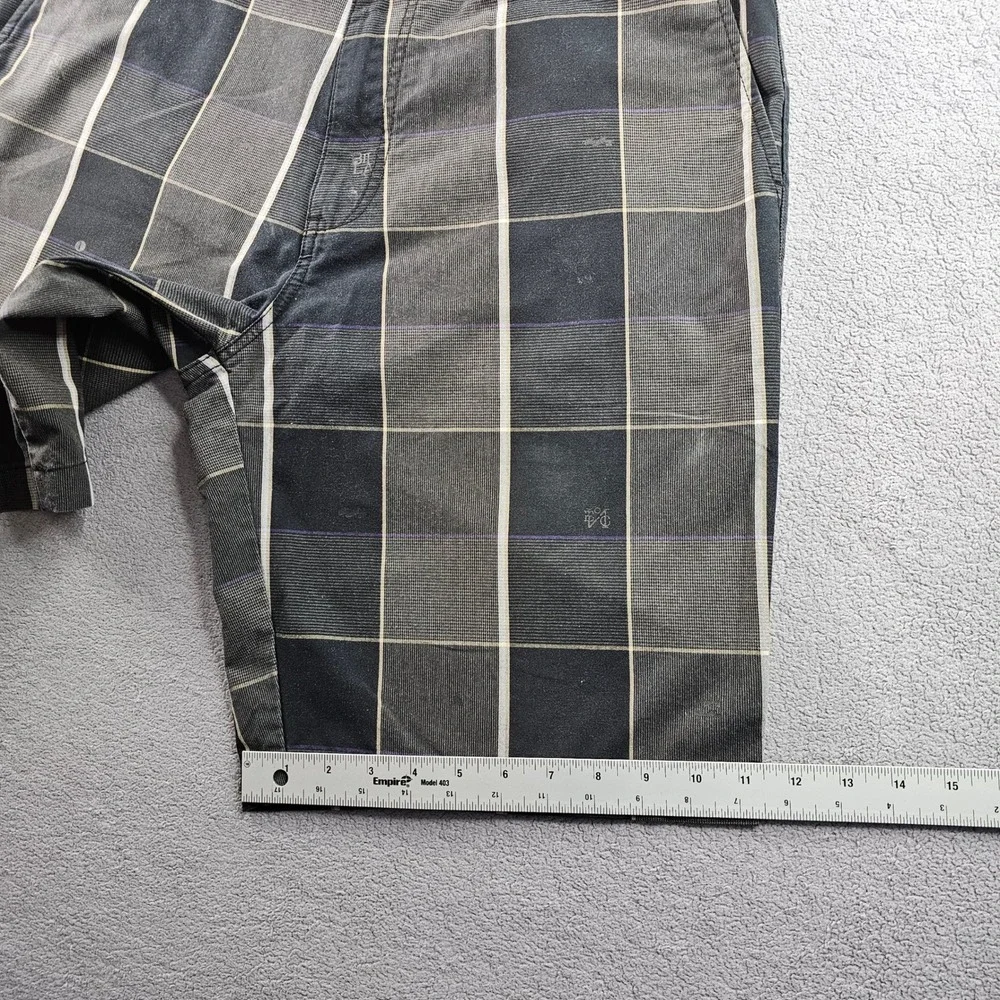 Billabong Golf Shorts Mens 36 Black Gray Plaid Performance‎ Regular Fit Mid-Rise
